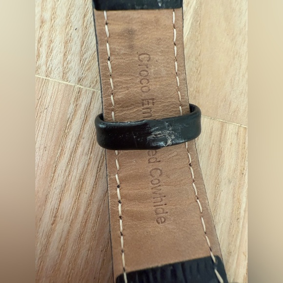 Vicence ladies Milor Sterling silver black leather dress watch NEW BATTERY main image 4